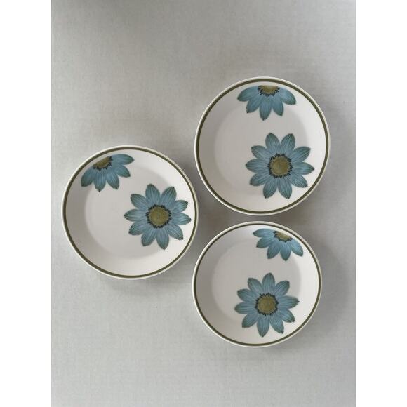 MCM Noritake Progression UP-SA DAISY Bread Plates 6.25" Teal Daisy Set of 3 - Picture 1 of 5